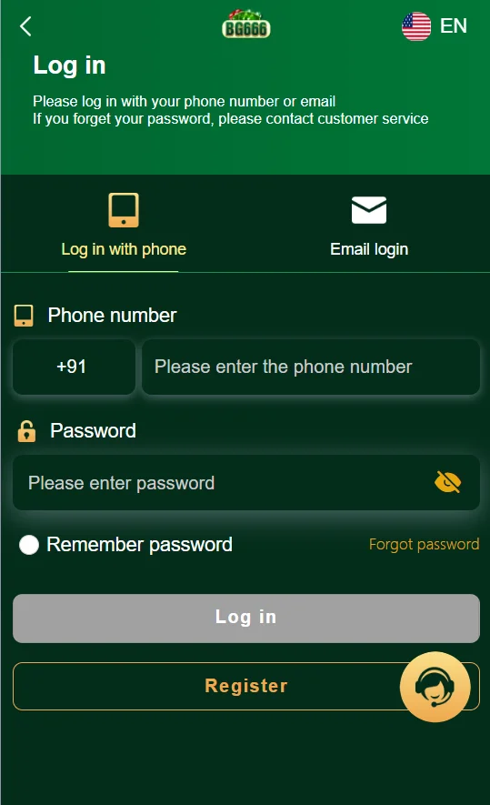 BG666 Login